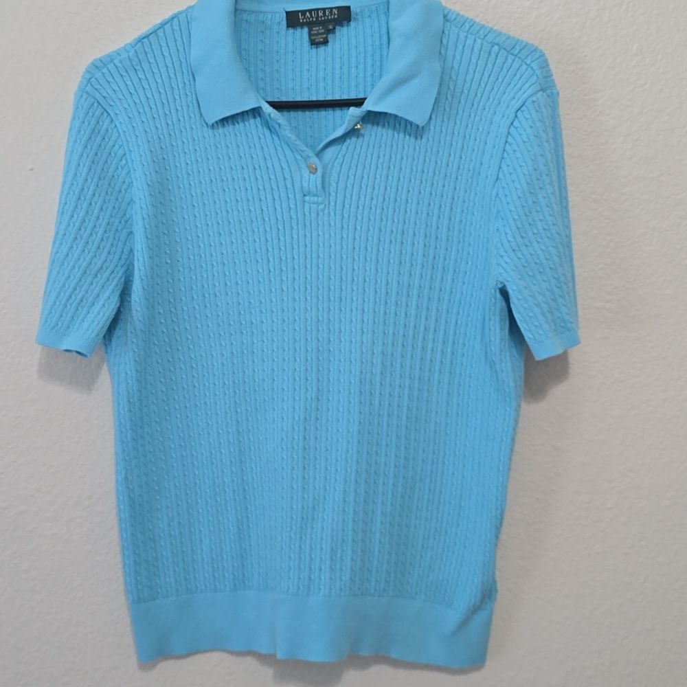 Ralph Lauren Cable Knit. Short Sleeve Knit Sweater Xl